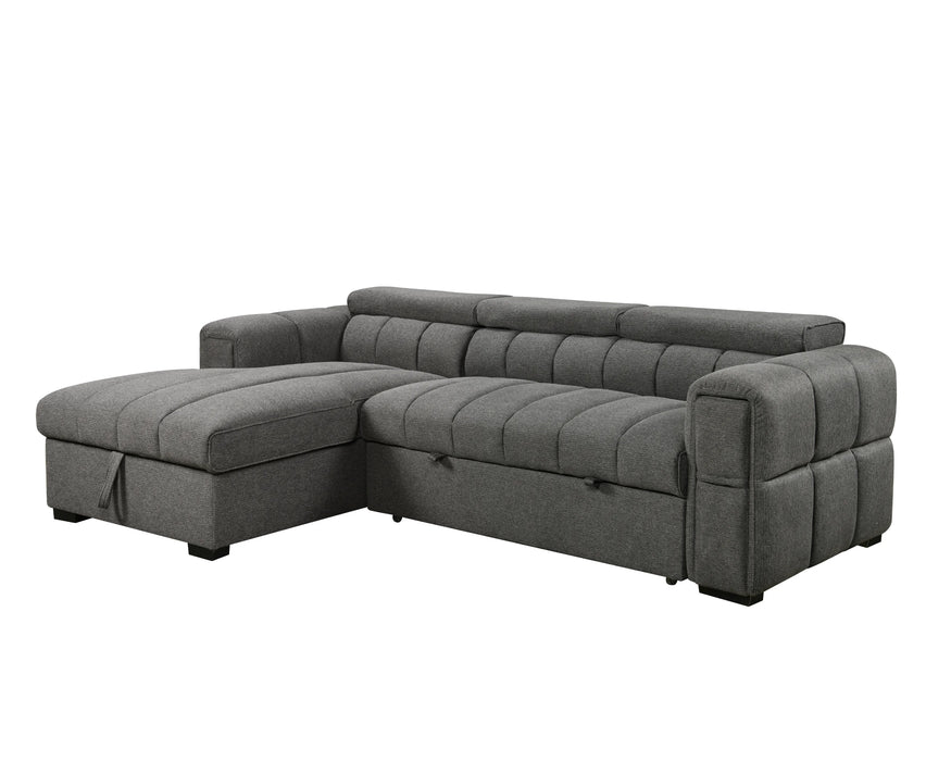 VICTOR - Sofa lit 99" avec rangement gris foncé