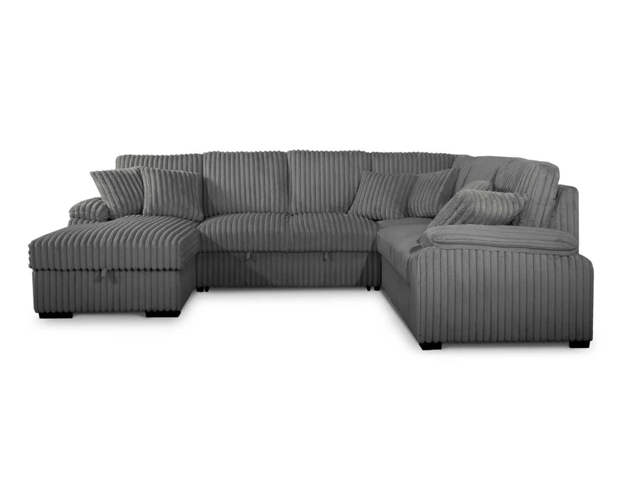 WALLY - Sofa lit 124" corduroy gris