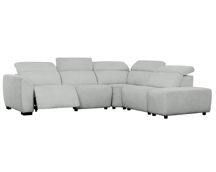 PHILIPPE - Sofa sectionnel inclinable électrique gris bouclé
