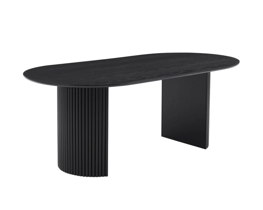 HÉLÈNE - Table de cuisine 80" contemporaine noire