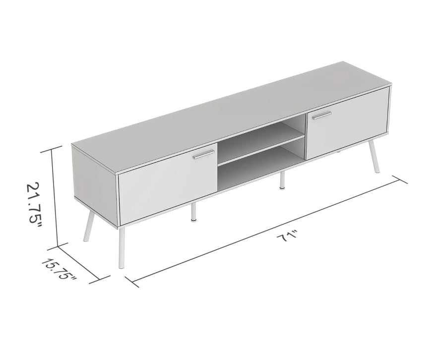 MAREK - 71'' TV stand in brown aged wood