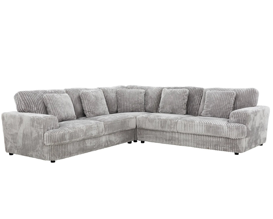 MILANO - Sofa sectionnel 113" corduroy gris
