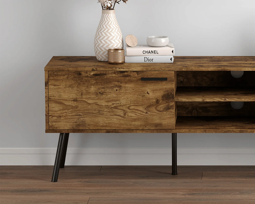 MAREK - 71'' TV stand in brown aged wood