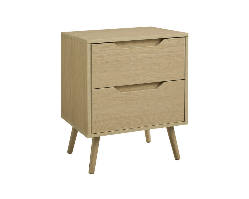 LEIF - Table de chevet avec 2 tiroirs