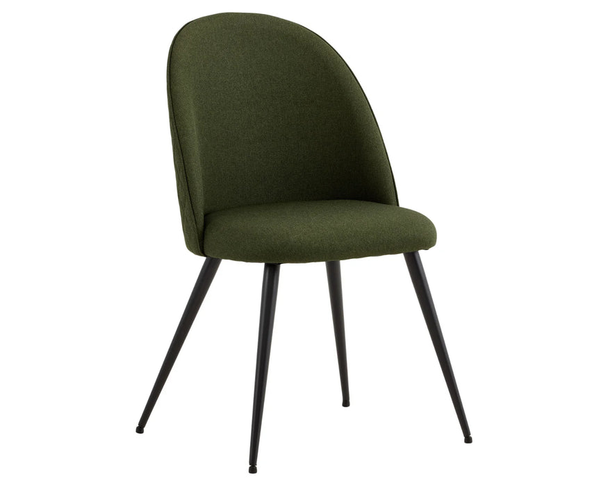 MÉLINA - Chaise de salle à manger vert forêt