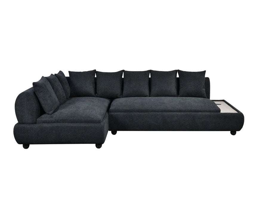 MERINGUE - Sofa sectionnel 117" noir