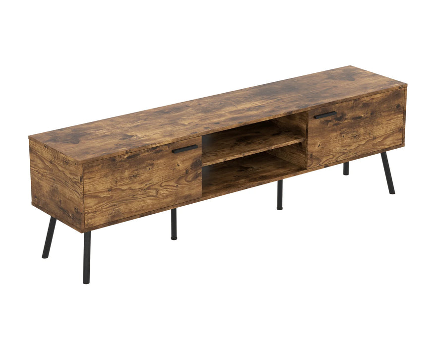 MAREK - 71'' TV stand in brown aged wood