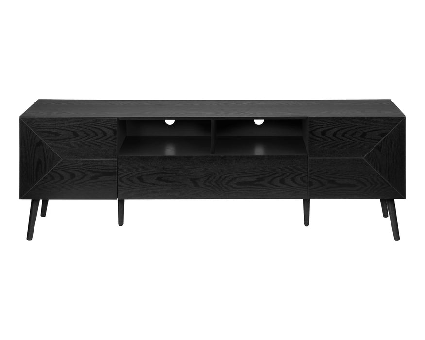 OSLO - 72" smooth black TV stand