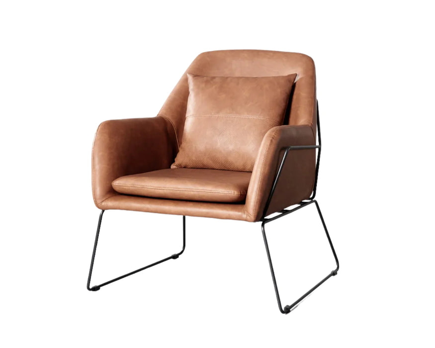 BROOK - Fauteuil 28" cuir végan brun