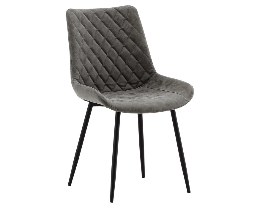 DAHLIA - Chaise de cuisine en tissu gris