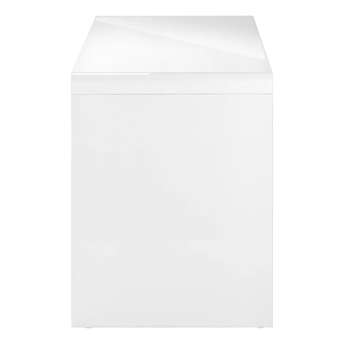 LOUNA – Bureau blanc lustré de 60 po avec tiroirs