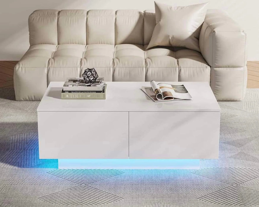 AVA - 44" LED coffee table with 4 drawers