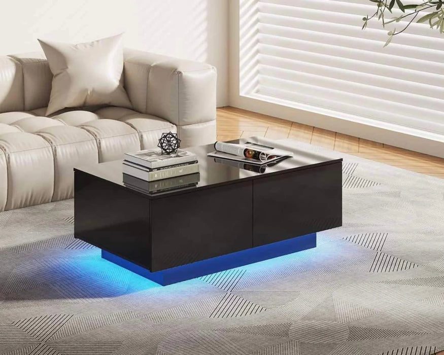 AVA - 44" LED coffee table with 4 drawers
