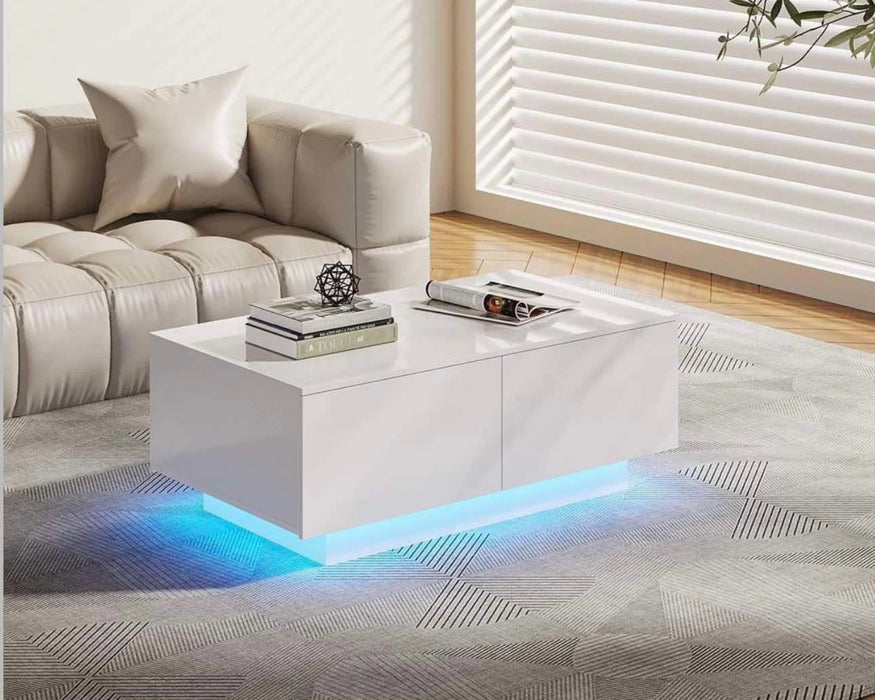 AVA - 44" LED coffee table with 4 drawers