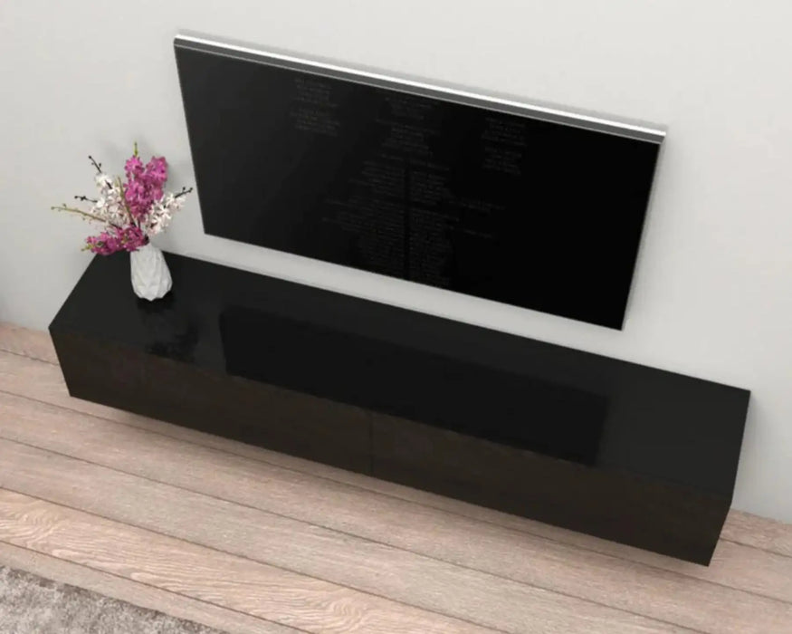 ICY - 66" floating black TV stand