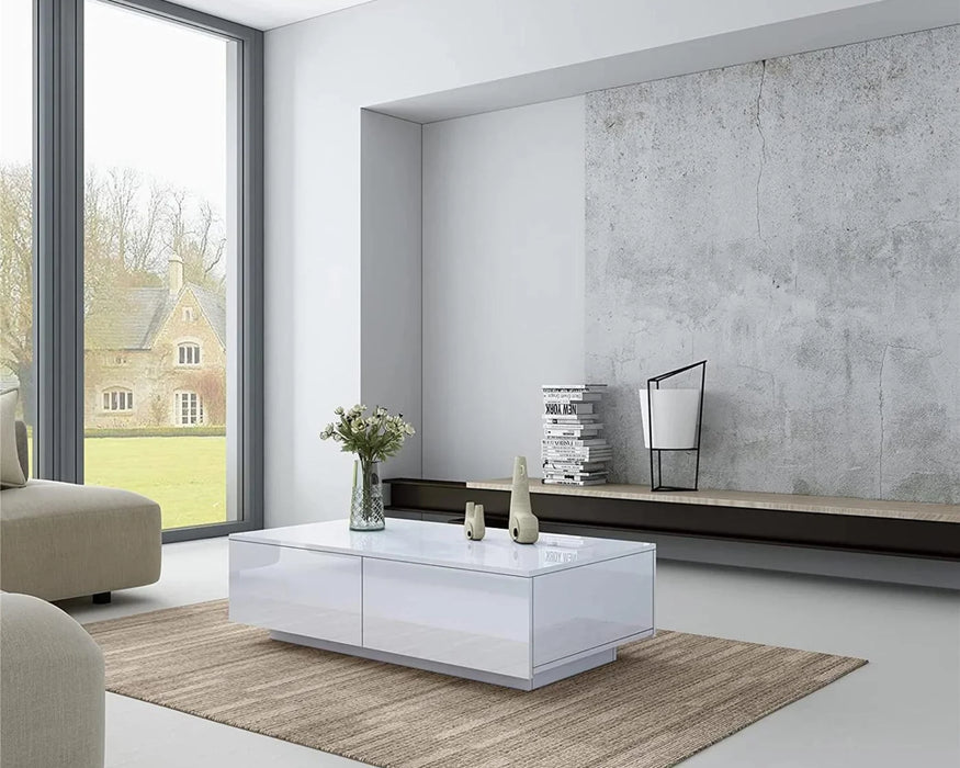 AVA - 44" LED coffee table with 4 drawers