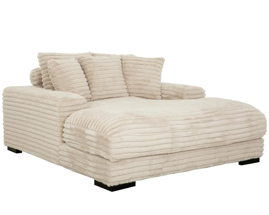 MELLOW - Chaise longue 58" corduroy beige
