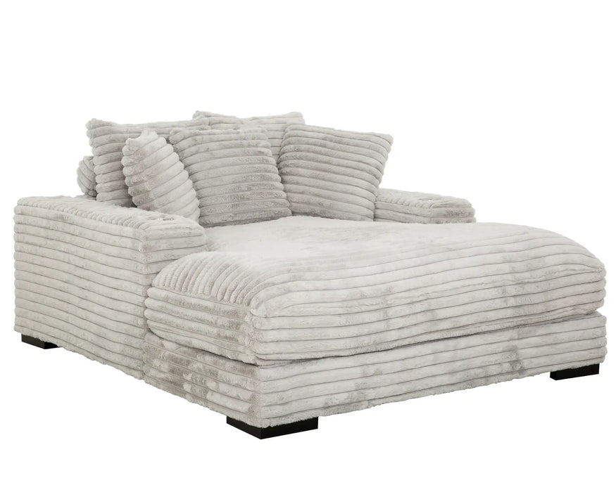 MELLOW - Chaise longue 58" corduroy gris