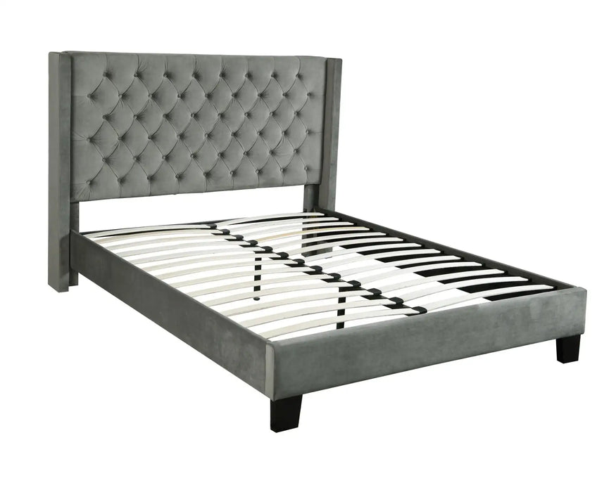 GEMMA - Base de lit capitonné gris