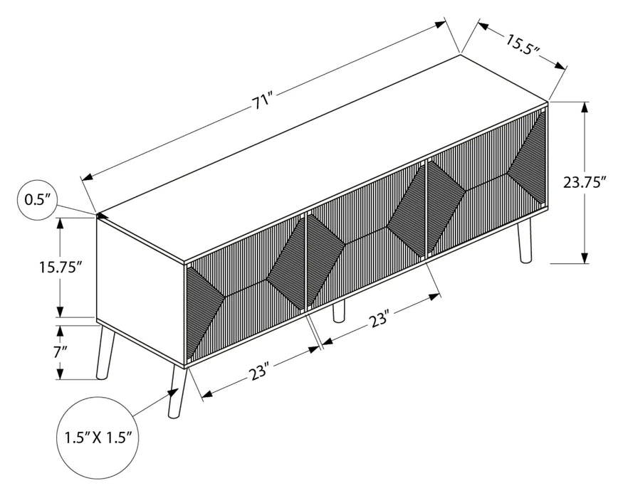 SAVANA - 72" pale walnut TV stand