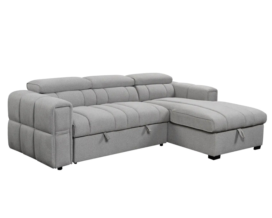 VICTOR - Sofa lit 99" avec rangement gris clair