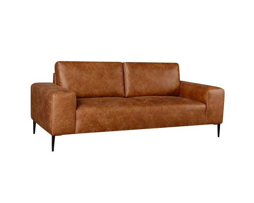 SHONDA - Sofa 84" brun cognac