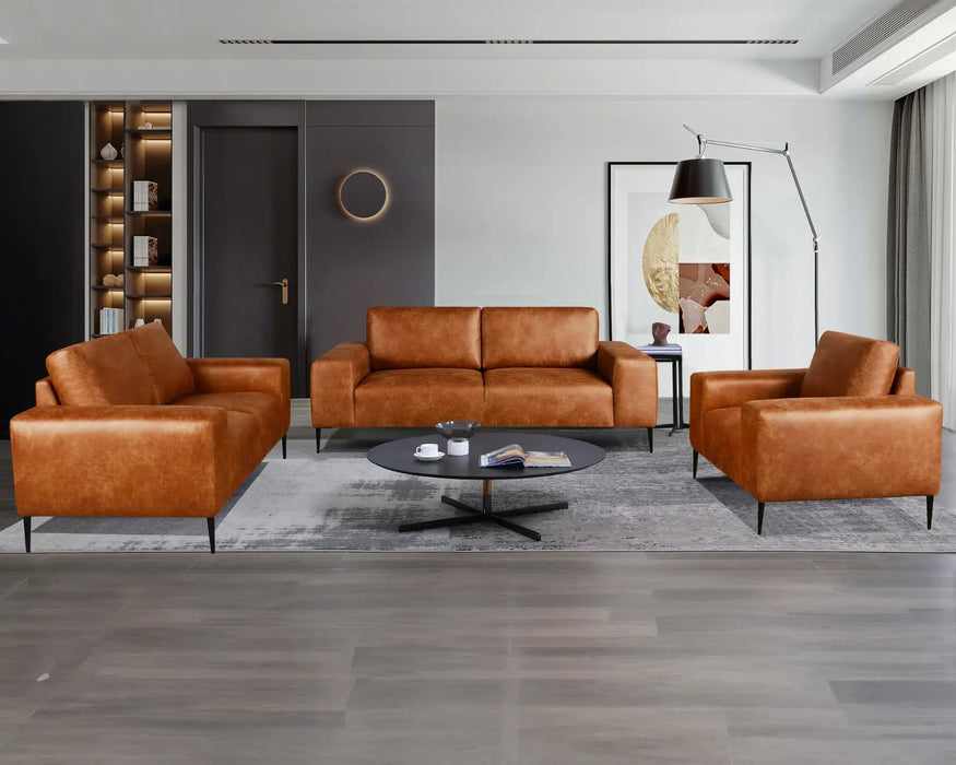 SHONDA - 84" burnt orange sofa