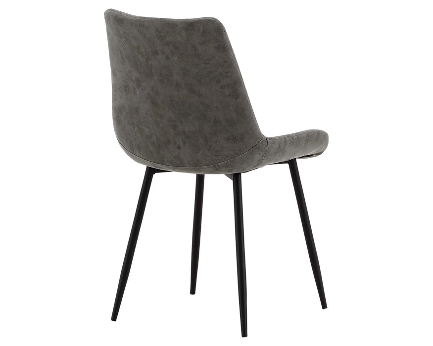 DAHLIA - Chaise de cuisine en tissu gris