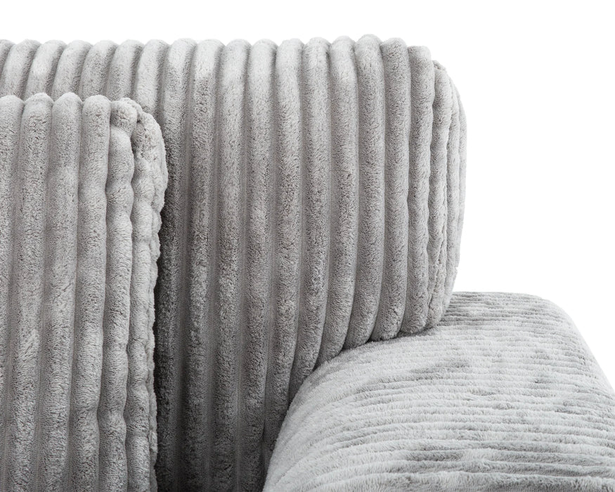 MILANO - Sofa sectionnel 113" corduroy gris