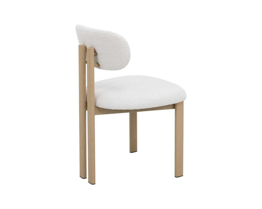 SVEIN - Chaise de cuisine scandinave en tissu beige