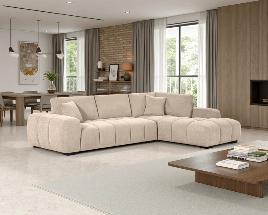 CIELLO - 120" orange sectional sofa