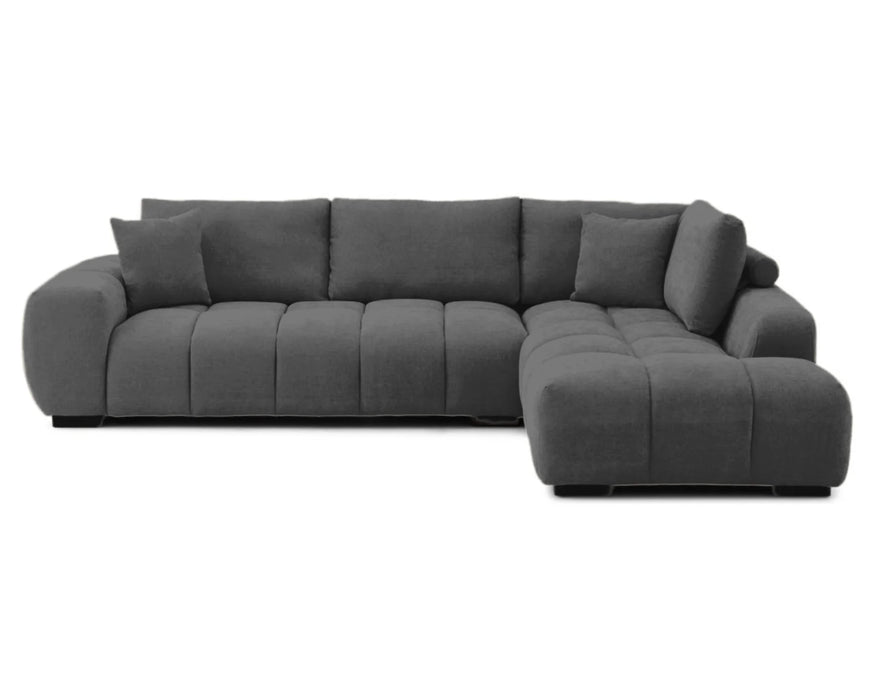 OLIVIA - Sofa sectionnel 120" gris foncé