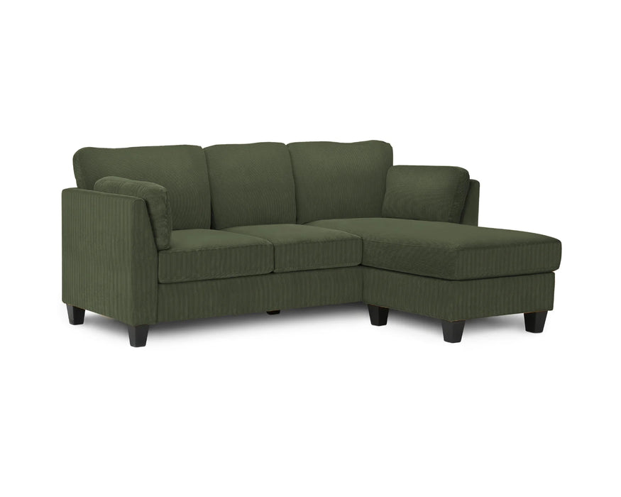 MILO - 87" green corduroy sectional sofa