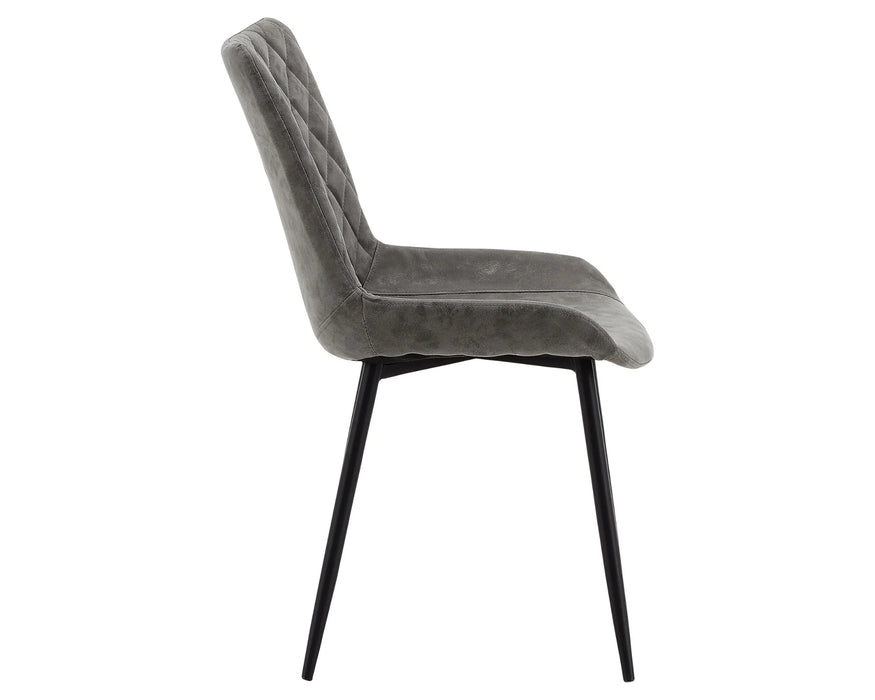 DAHLIA - Chaise de cuisine en tissu gris