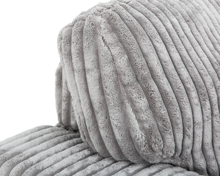 MILANO - Sofa sectionnel 113" corduroy gris