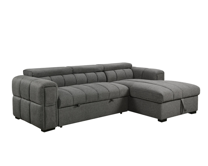 VICTOR - Sofa lit 99" avec rangement gris foncé