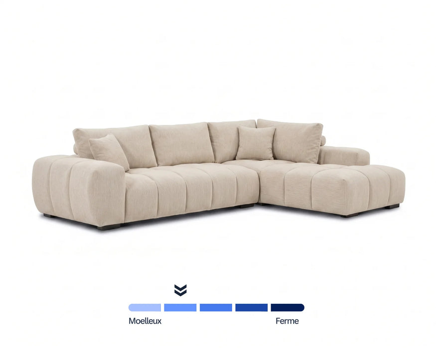 OLIVIA - Sofa sectionnel 120" beige crème