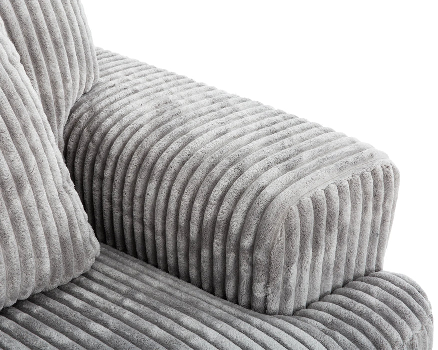MILANO - Sofa sectionnel 113" corduroy gris