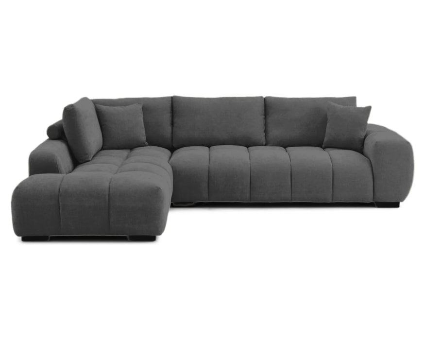 OLIVIA - Sofa sectionnel 120" gris foncé