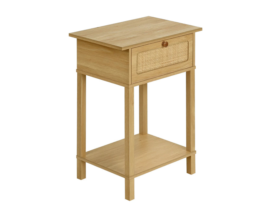 TINA - Table de chevet 1 tiroir rotin naturel