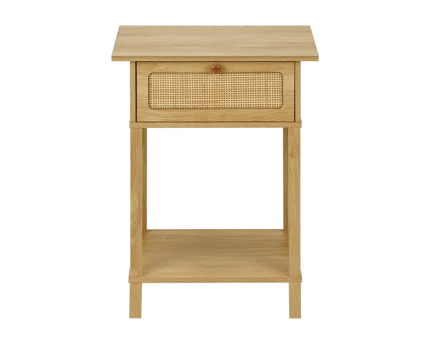 TINA - Table de chevet 1 tiroir rotin naturel