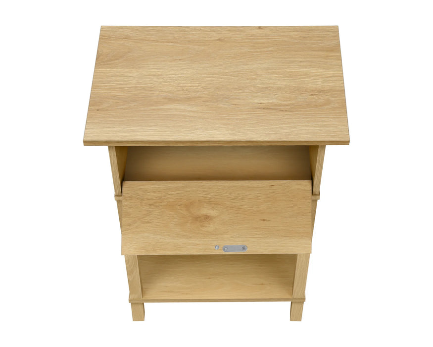 TINA - Table de chevet 1 tiroir rotin naturel
