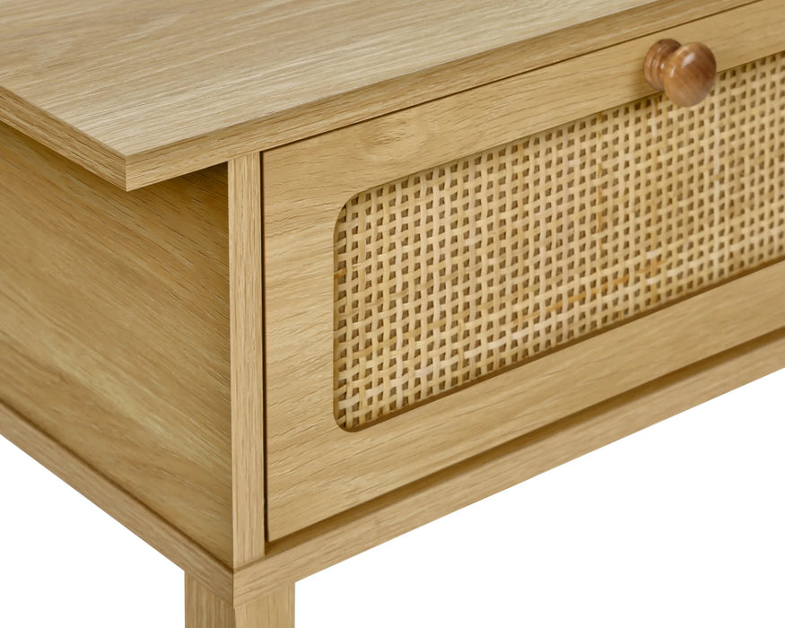 TINA - Table de chevet 1 tiroir rotin naturel