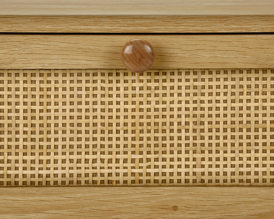 TINA - Table de chevet 1 tiroir rotin naturel