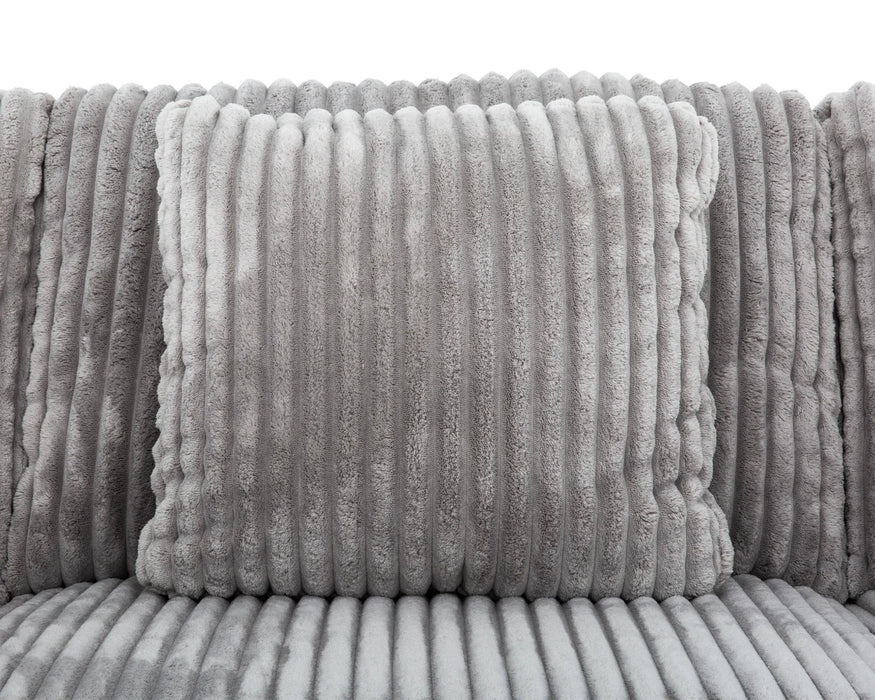 MILANO - Sofa sectionnel 113" corduroy gris