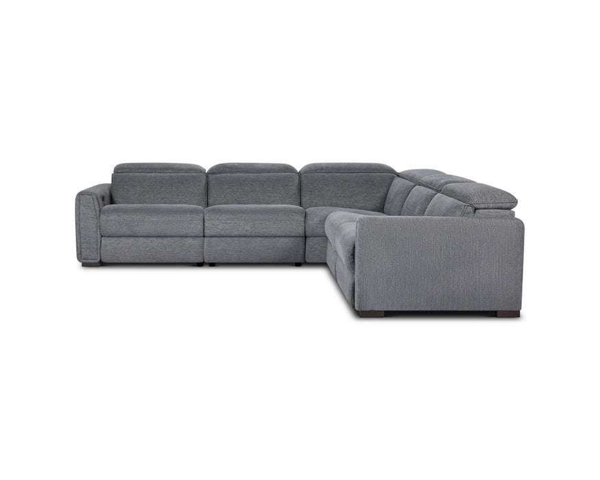 MERLIN - Sofa sectionnel inclinable électrique gris