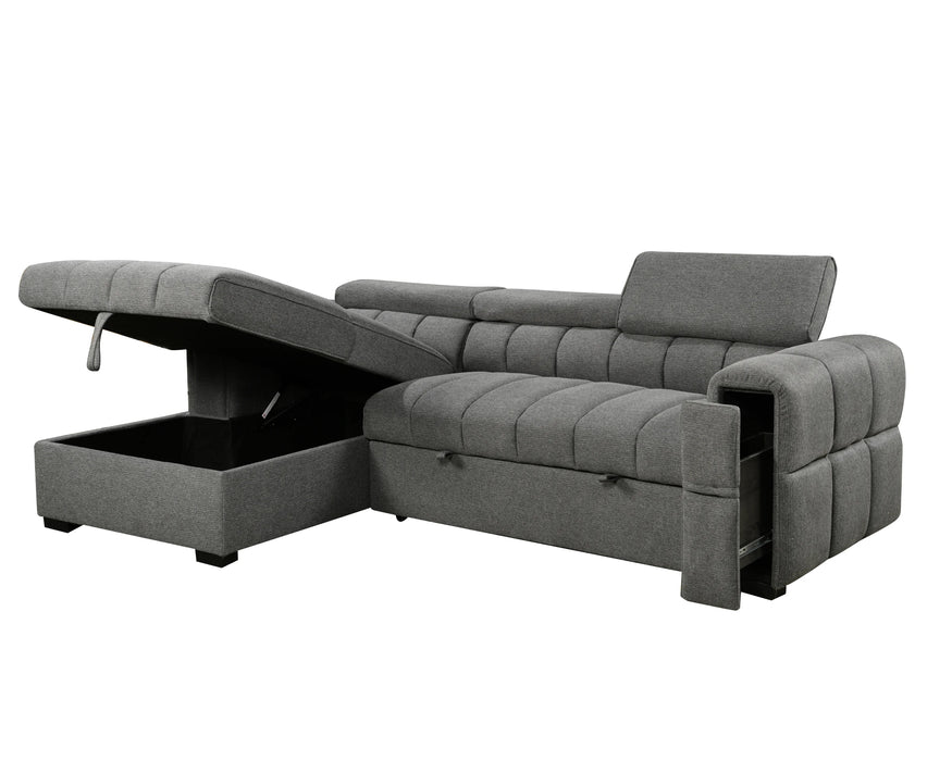 VICTOR - Sofa lit 99" avec rangement gris foncé