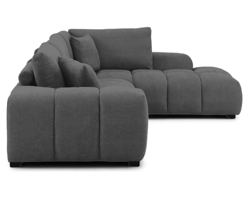 OLIVIA - Sofa sectionnel 120" gris foncé