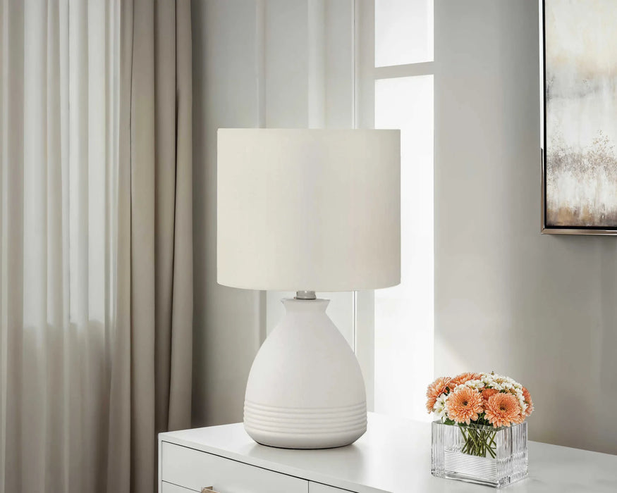 EVAN - Lampe de table crème céramique