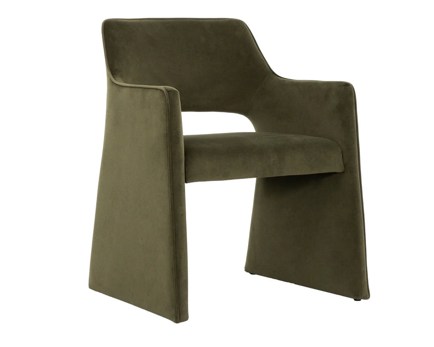 MARCO - Chaise de salle à manger vert olive profond